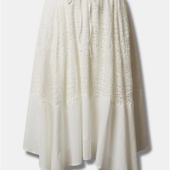 Torrid White Maxi Voile Crochet Trim Skirt - Picture 2 of 5